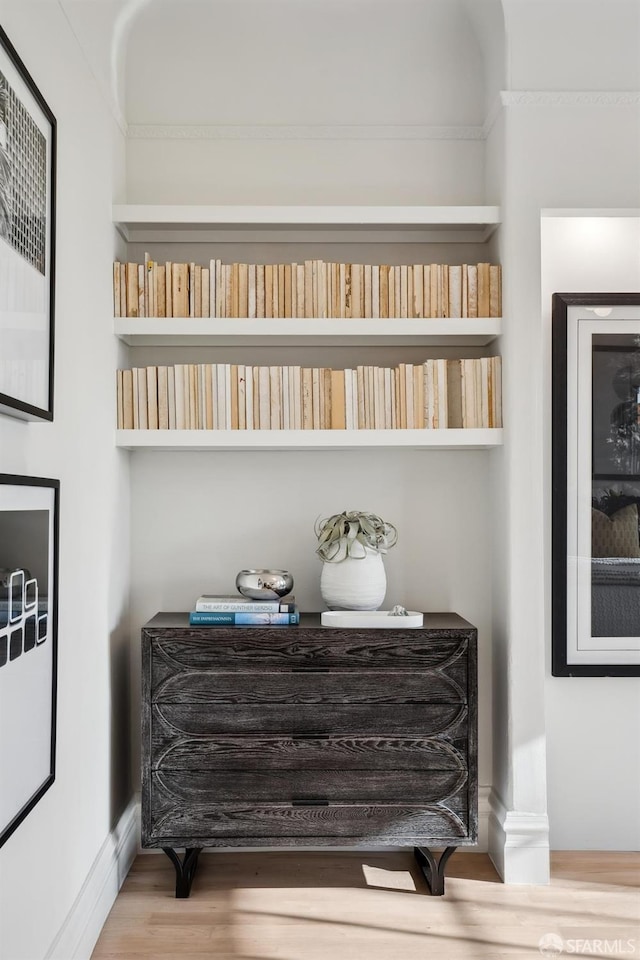 interior details featuring hardwood / wood-style floors