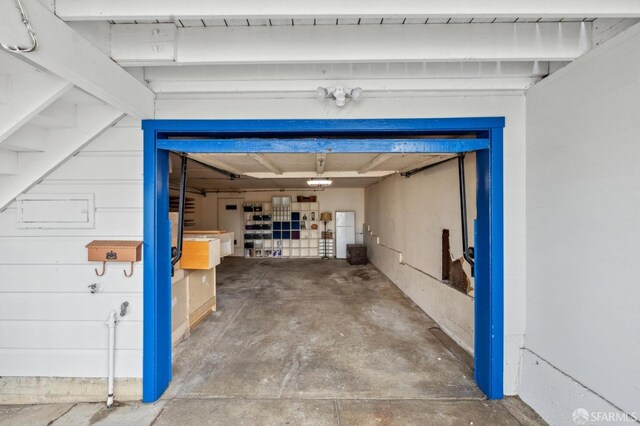 view of garage