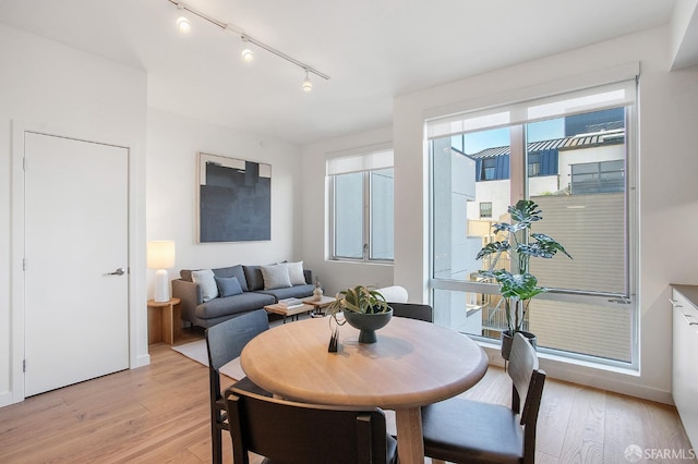 dining room with light hardwood / wood-style flooring