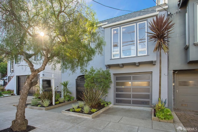 view of front of house with a garage