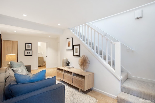 view of tiled living room