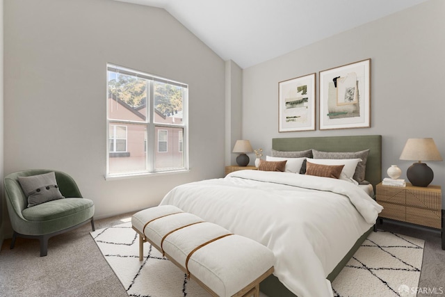 163 Stoneridge Ln, San Francisco, CA 94134 - bedroom with carpet flooring and vaulted ceiling
