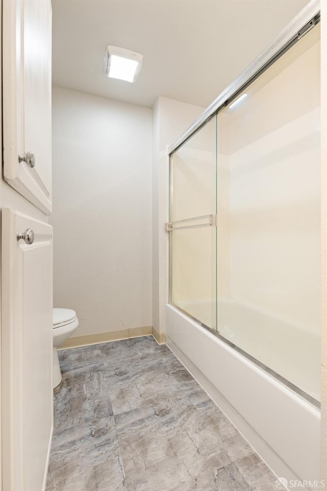 163 Stoneridge Ln, San Francisco, CA 94134 - bathroom with toilet, shower / bath combination with glass door, and baseboards