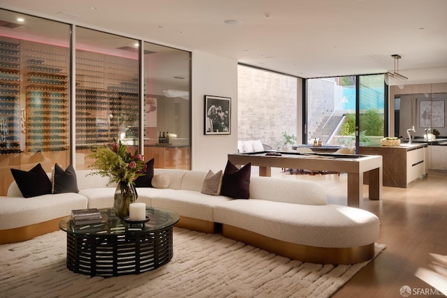 lobby featuring a wall of windows
