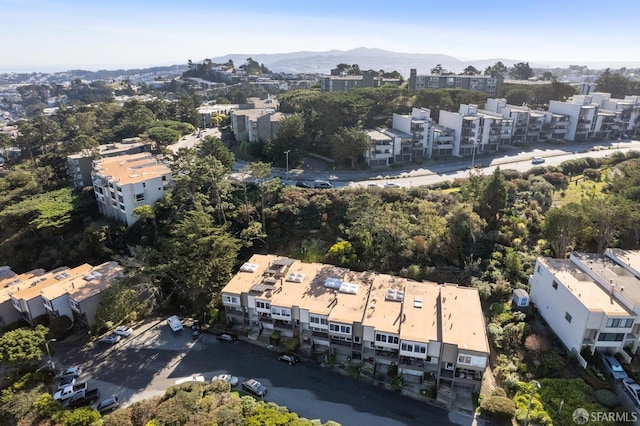 aerial view with a mountain view