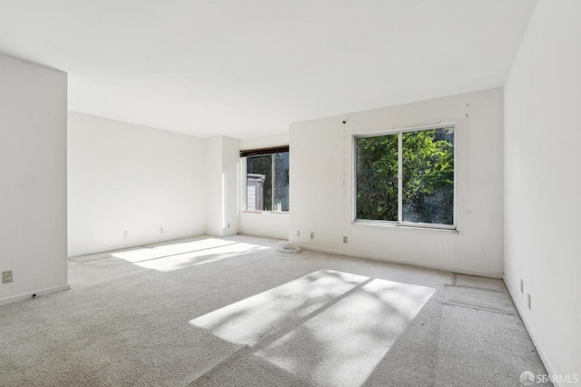 unfurnished room featuring light colored carpet and a wealth of natural light