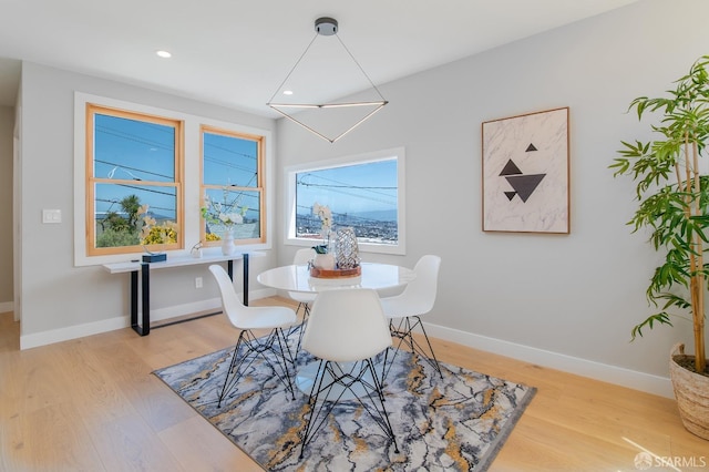 dining area featuring light hardwood / wood-style floors