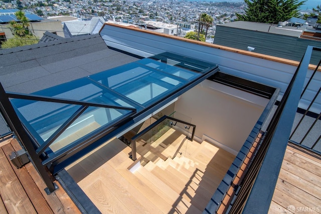 view of storm shelter