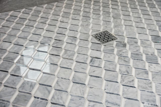 detailed view of a tile shower