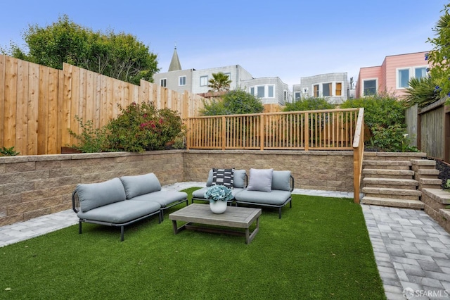 view of patio with an outdoor hangout area