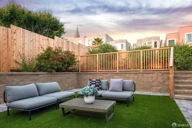 view of patio with an outdoor living space