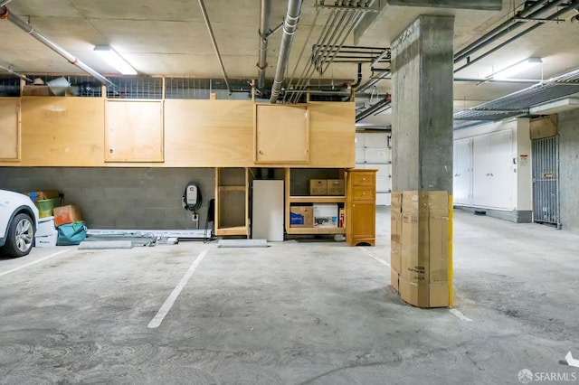 view of parking garage