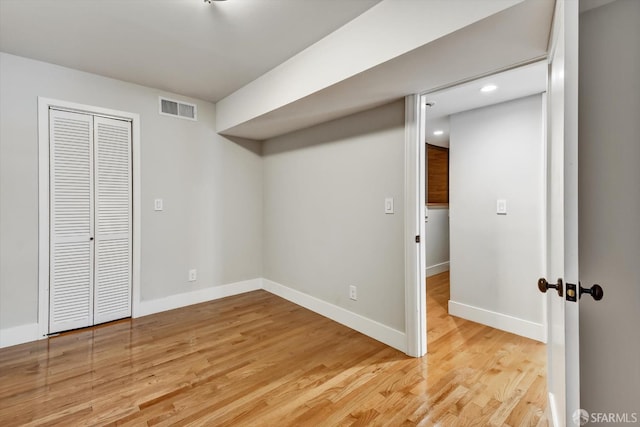 1258 York St, San Francisco, CA 94110 - below grade area featuring light wood-style floors and recessed lighting