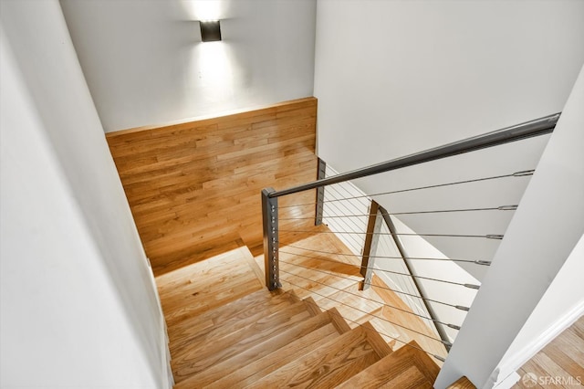 1258 York St, San Francisco, CA 94110 - staircase with wood finished floors