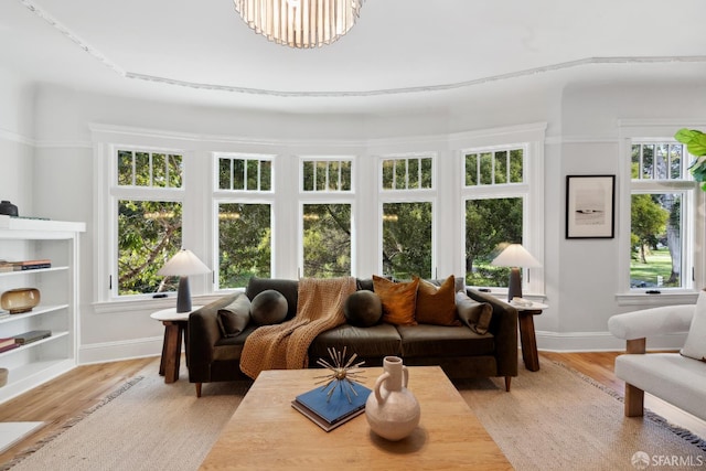 1980-1982 Fell St, San Francisco, CA 94117 - living area featuring light wood-style flooring and baseboards