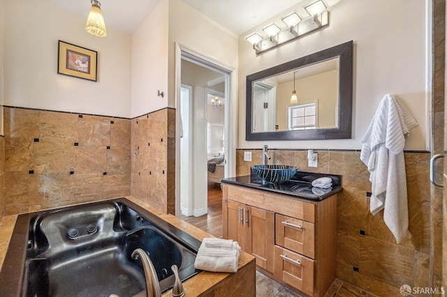 kitchen featuring sink and decorative light fixtures