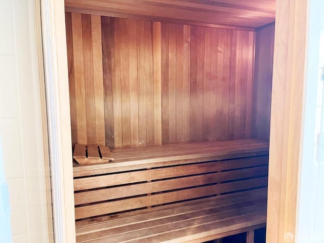 view of sauna