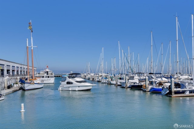 water view with a dock