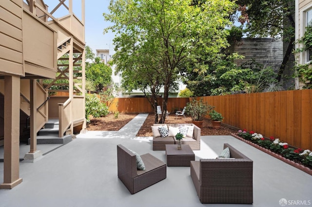 view of patio with an outdoor hangout area