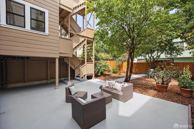 view of patio featuring outdoor lounge area