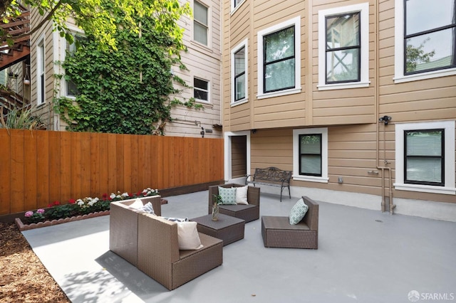 view of patio with outdoor lounge area