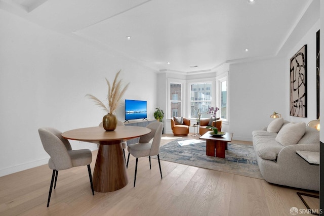 dining area featuring light hardwood / wood-style floors