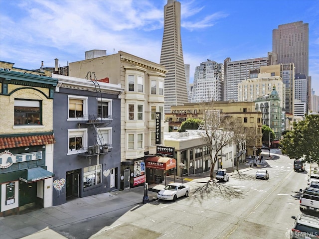 exterior space with a city view