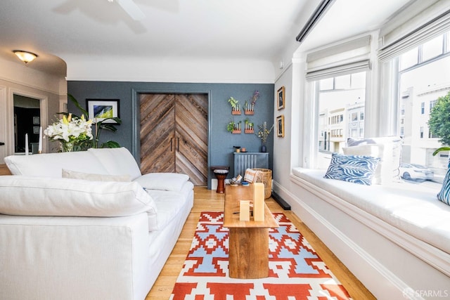 1490 Francisco St Unit 3, San Francisco, CA 94123 - living area featuring wood finished floors and ceiling fan