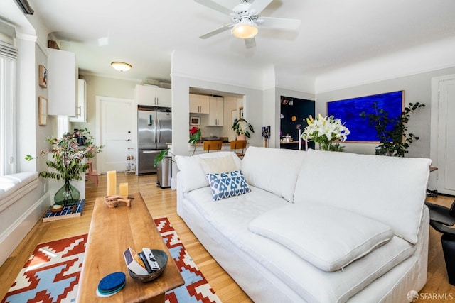 1490 Francisco St Unit 3, San Francisco, CA 94123 - living room with light wood-type flooring and ceiling fan
