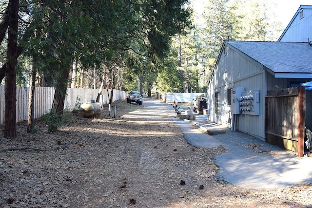 view of yard featuring fence