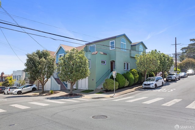 47 Brunswick St, San Francisco, CA 94112 - exterior space with stairway and stucco siding