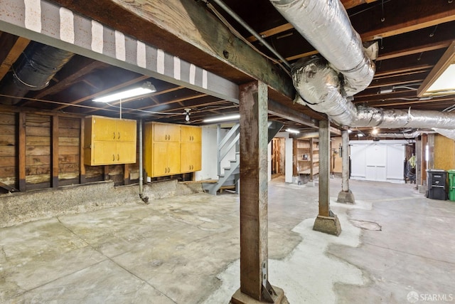 47 Brunswick St, San Francisco, CA 94112 - unfinished basement featuring stairs