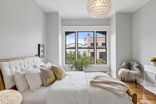 1250 Vallejo St Unit 1, San Francisco, CA 94109 - bedroom with ornamental molding and wood finished floors