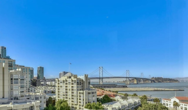 view of city with a water view