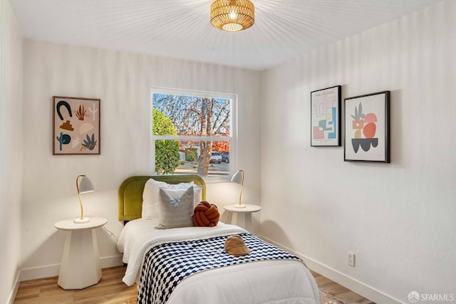 bedroom featuring light hardwood / wood-style flooring