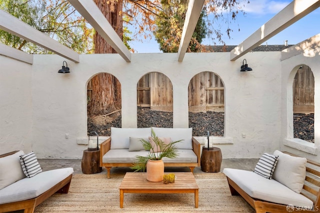 view of patio featuring outdoor lounge area