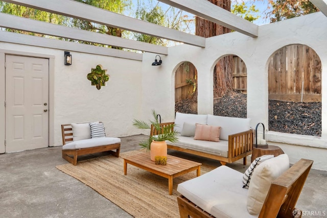 view of patio with an outdoor hangout area