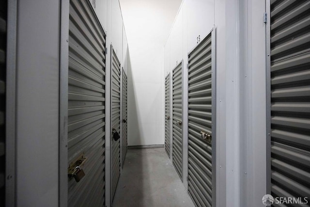 corridor with concrete floors