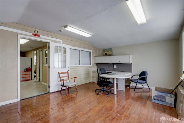 558 A St, Hayward, CA 94541 - office with lofted ceiling, light wood-style flooring, and baseboards