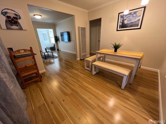 558 A St, Hayward, CA 94541 - hallway featuring light wood finished floors, baseboards, and ornamental molding