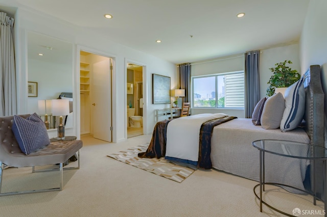 3118 18th St Unit 2, San Francisco, CA 94110 - bedroom with carpet floors, recessed lighting, and ensuite bathroom