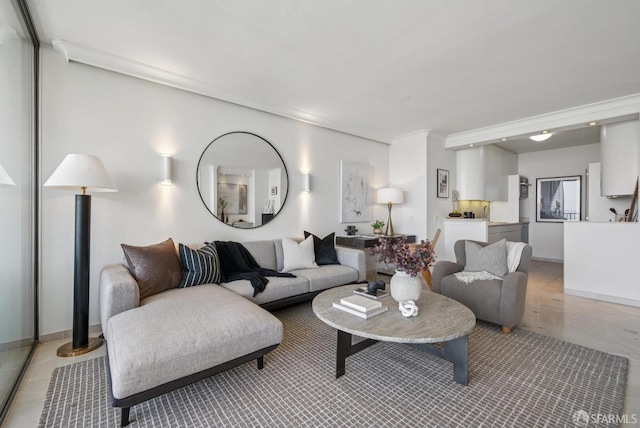 999 Green St Unit 1403, San Francisco, CA 94133 - living area with crown molding and baseboards