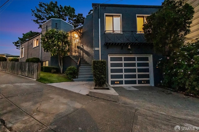 901 Teresita Blvd, San Francisco, CA 94127 - view of front facade featuring driveway, stucco siding, a garage, and stairway
