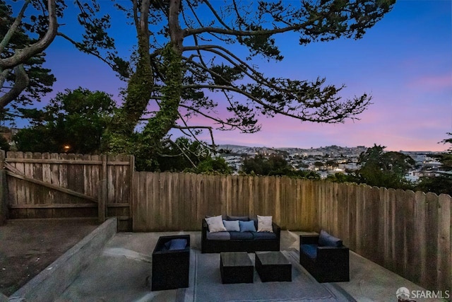 901 Teresita Blvd, San Francisco, CA 94127 - patio terrace at dusk featuring outdoor lounge area and a patio