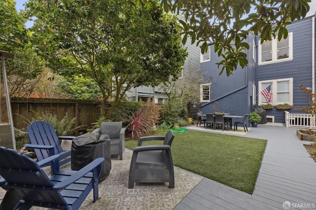 view of patio with fence