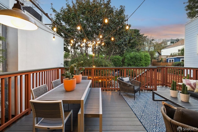 view of deck at dusk