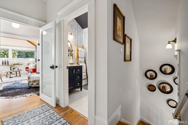 hallway featuring hardwood / wood-style floors