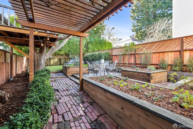 view of patio / terrace with a pergola