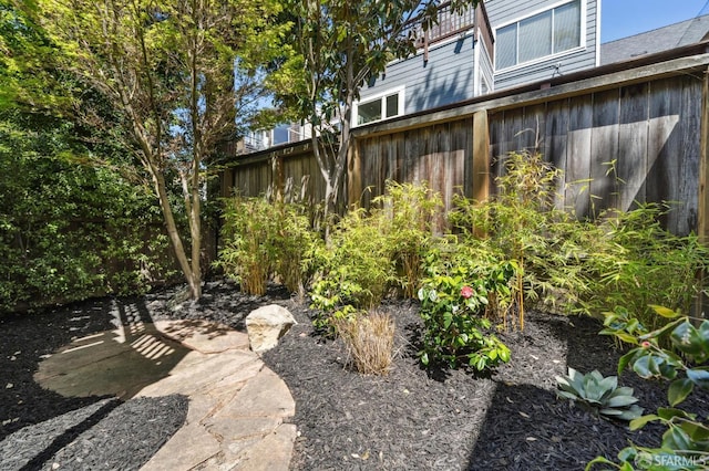 view of yard with fence