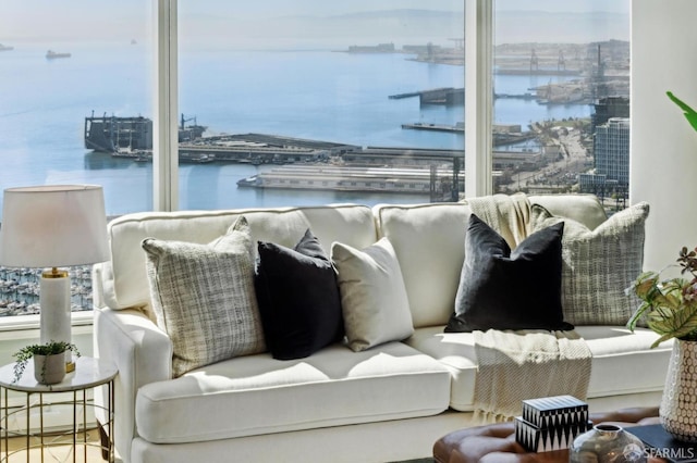 401 Harrison St Unit 45C, San Francisco, CA 94105 - balcony with a water view and outdoor lounge area